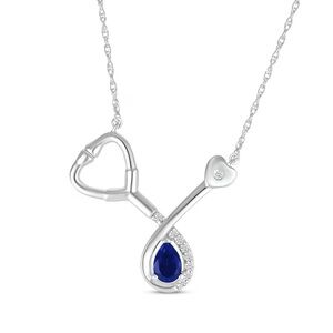 Kay Jewelers Silver Necklace with Blue Gemstone